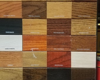 Wood Finish Color Swatch Sample: Pinewood, Plywood, White Oak