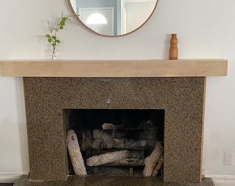 Fireplace Mantel READY for STAIN MODERN Any Size Custom Mantel, Modern Mantle, Floating Modern Mantel, Floating Shelves, Wooden Mantel Shelf