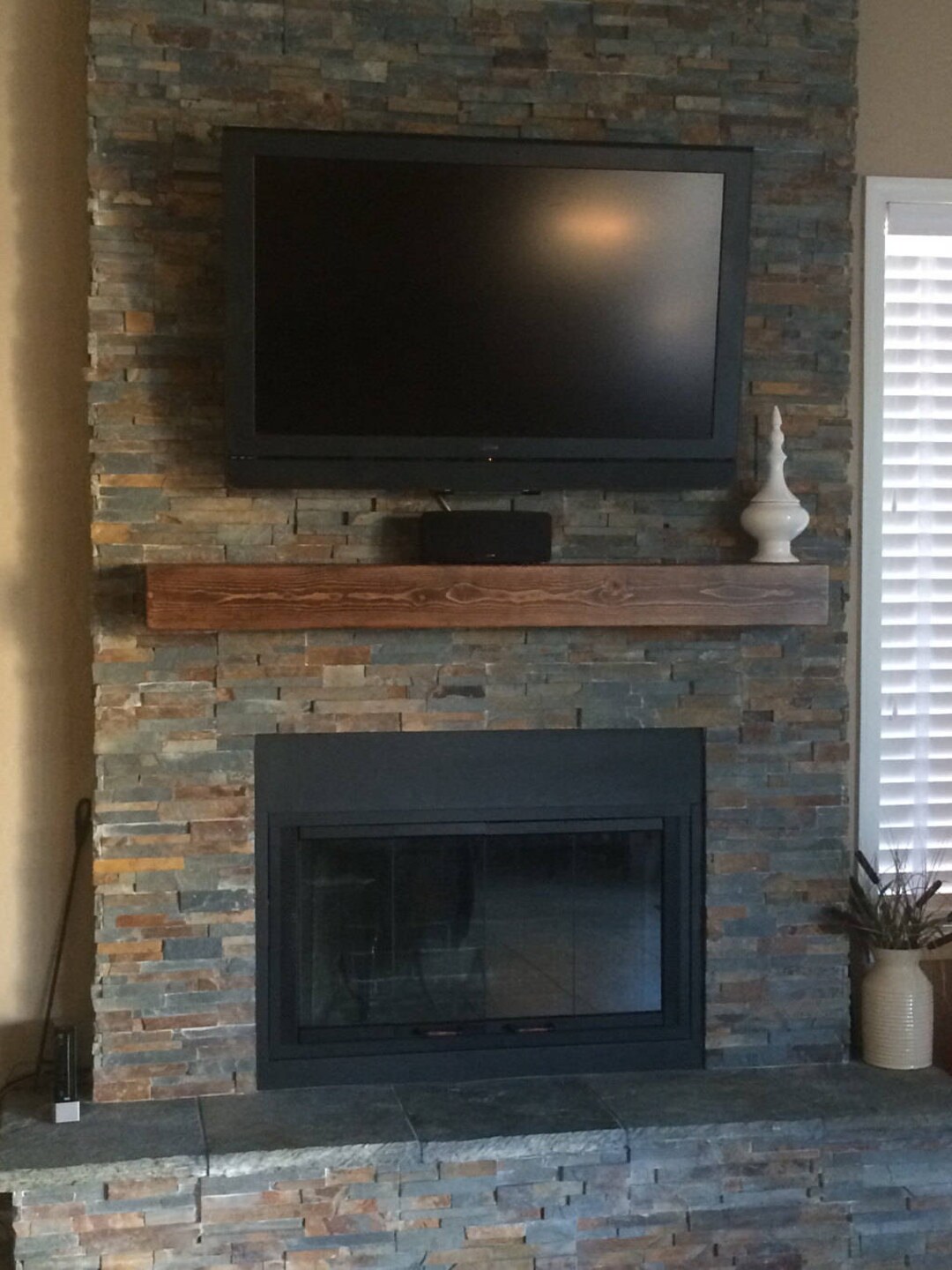 DARK WALNUT Fireplace mantel 60 Long x 5.5 Tall x - Etsy.de