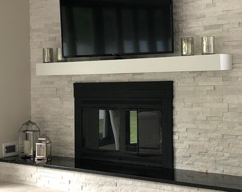 BLACK or WHITE Fireplace Mantel ANY Size Modern Floating Mantle. Tv Mantel Shelf. Living room Decor. Floating Headboard. Custom Mantel