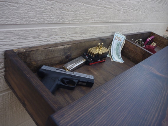 DARK WALNUT Fireplace Floating Mantel Shelf With Hiding Spot - Etsy UK