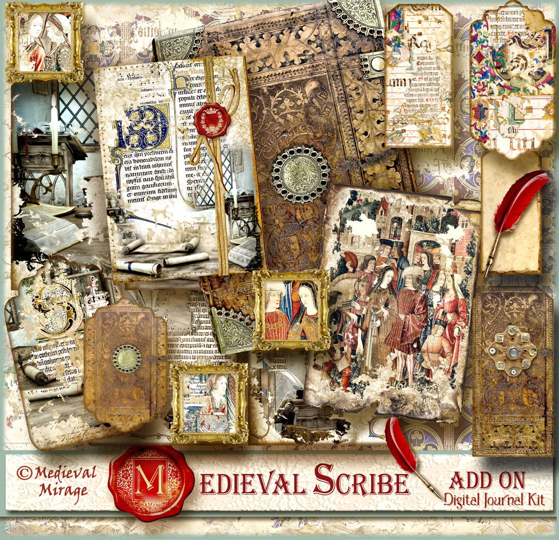 clipart medieval scribe