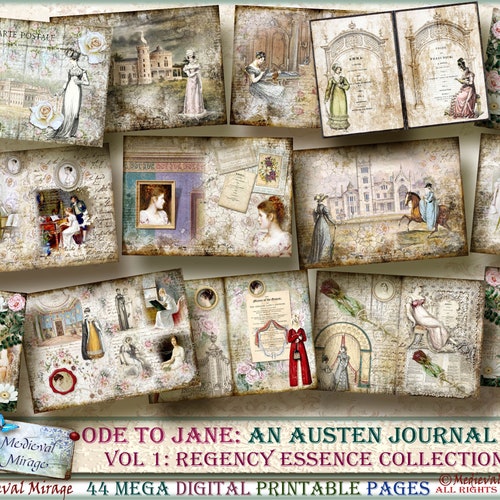 Jane Austen Printable Junk Journal Kit Regency Ephemera - Etsy