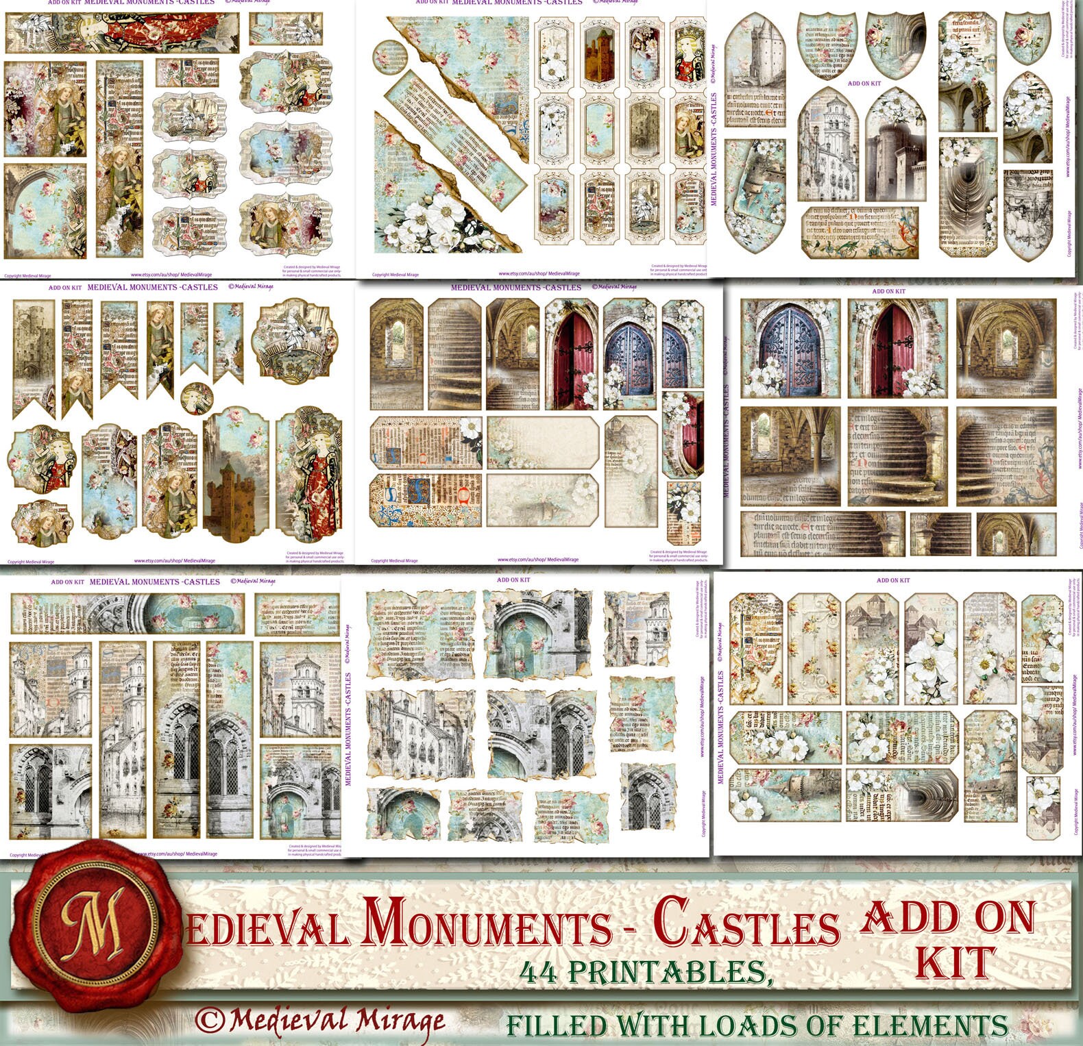 ADD on for MEDIEVAL Monuments-castles Digital Journal Kit. 44 ...