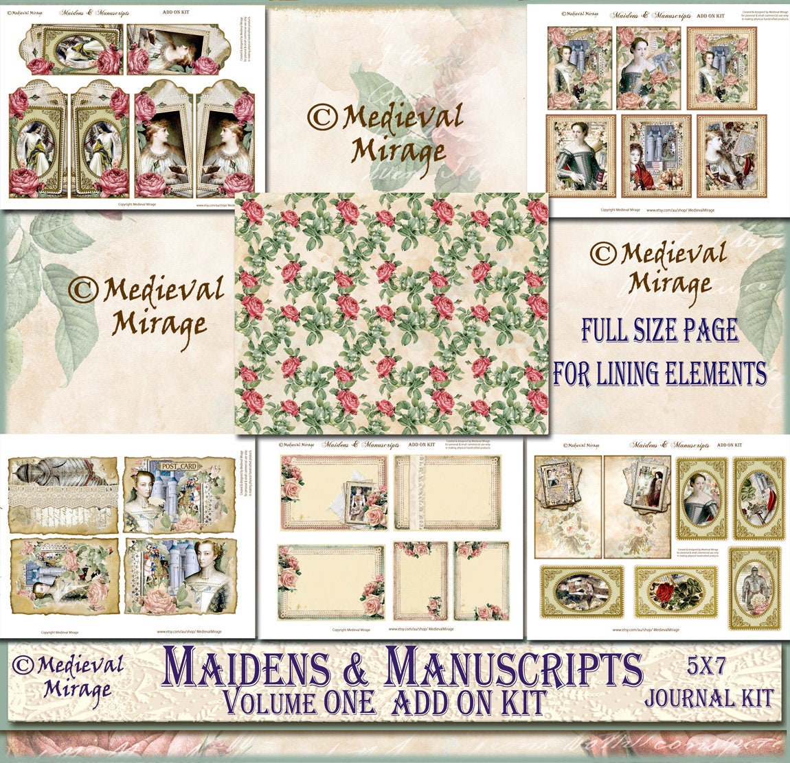 Vol 1 Add on for MAIDENS & MANUSCRIPTS Digital Junk Journal