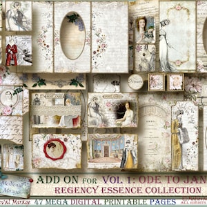 ADD ON para el Vol 1: Oda a Jane (Austen). Colección Esencia Nostálgica. Regencia inspirada. Elementos imprimibles digitales. Kit de diario. Romántico.