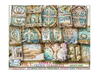 Fresco Fragments: Ancient Roman Botanical Garden Kit (55 Digitals)