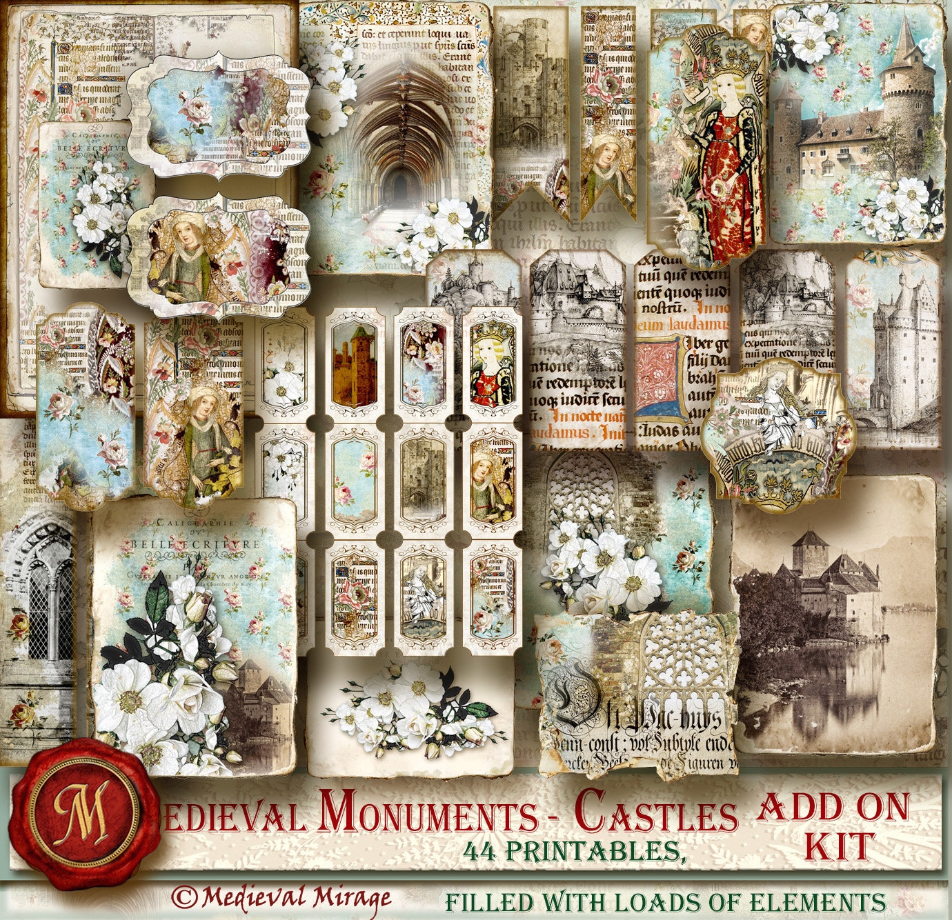 ADD on for MEDIEVAL Monuments-castles Digital Journal Kit. 44 ...