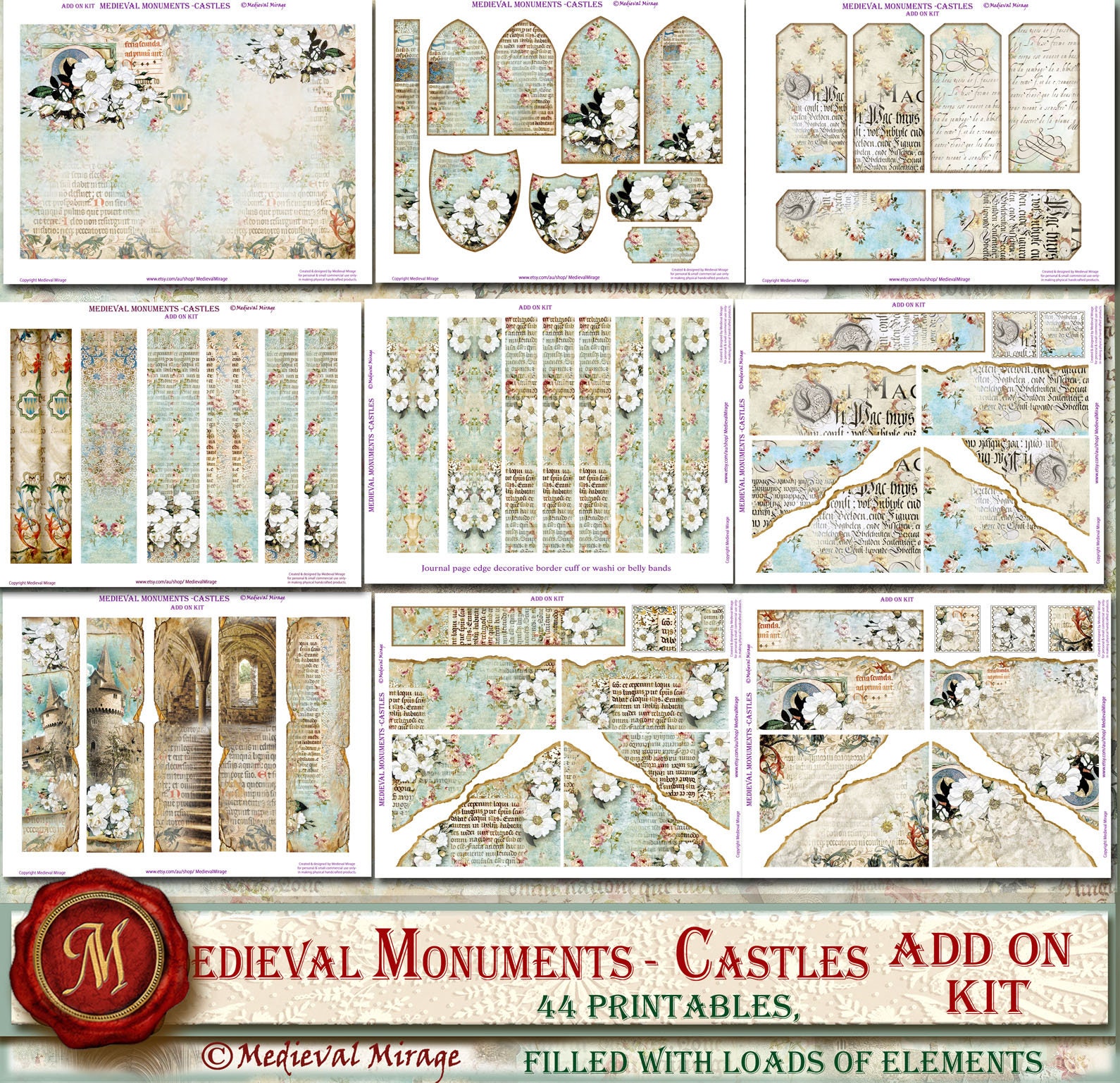 ADD on for MEDIEVAL Monuments-castles Digital Journal Kit. 44 ...