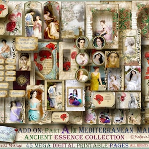 ADD on Part A for MEDITERRANEAN MAIDENS: Ancient Essence Collection. Classical Greece & Rome. World empires. scrolls, Colosseum