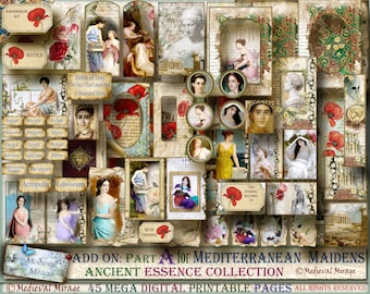 ADD on Part A for MEDITERRANEAN MAIDENS: Ancient Essence Collection. Classical Greece & Rome. World empires. scrolls, Colosseum