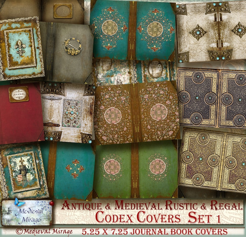 Set 1 Rustic & Regal Antique and Medieval Codex Covers. - Etsy Australia