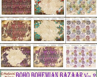 BOHO BOHEMIAN BAZAAR Vol 2 Digital Junk Journal Mega Kit. 42