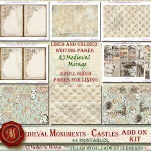 ADD on for MEDIEVAL Monuments-castles Digital Journal Kit. 44 ...