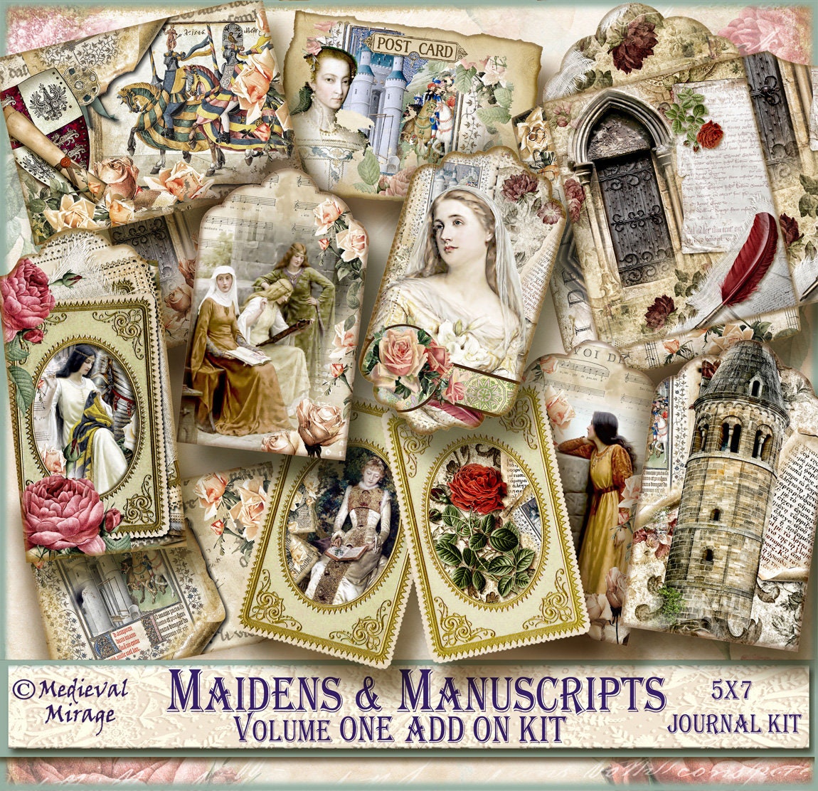 Vol 1 Add on for MAIDENS & MANUSCRIPTS Digital Junk Journal