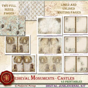MEDIEVAL Monuments-castles. Digital Junk Journal Kit. 43 Printables ...