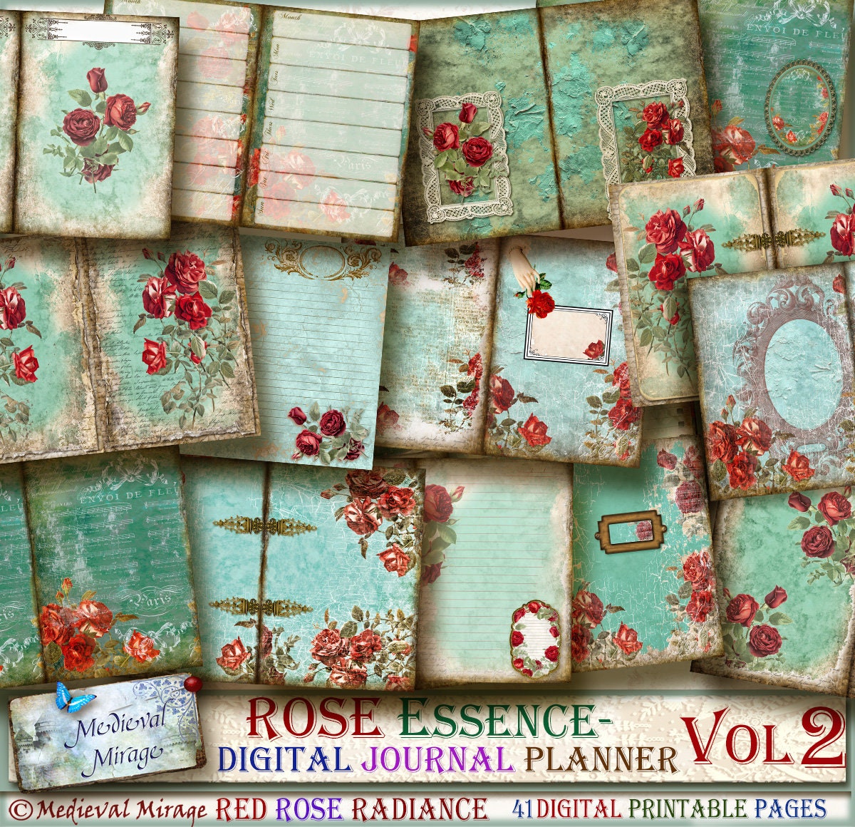 Red and teal planner -  France