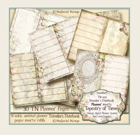 Tapestry Of Time Travel Notebook Size Digital Vintage Weekly Undated Diy Planner Journal Diary Traveler S Tn Inserts 30 Insert Pages Tapestry Of Time Travel Notebook Size Digital Vintage Weekly Undated Diy Planner Journal Diary Traveler S Tn Inserts 30 Insert Pages