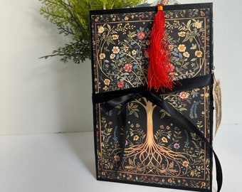 Handmade Botanical Junk Journal, Vintage Floral Garden Keepsake Book