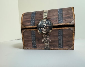 Handcrafted Paper Pirate Treasure Chest with Ephemera