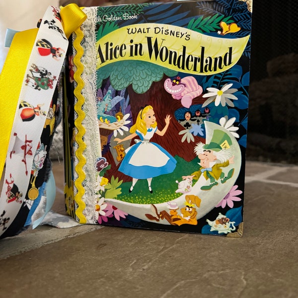 Junk Journal Little Golden Book - Altered Book - Vintage Book Junk Journal - Storybook Scrapbook - Alice in Wonderland