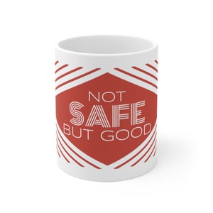 Narnia Not Safe But Good Retro Graphic Mug | C.S. Lewis Chronicles of Narnia Coffee Mug | Christian Gift Coffee Mug | Aslan Coffee Mug