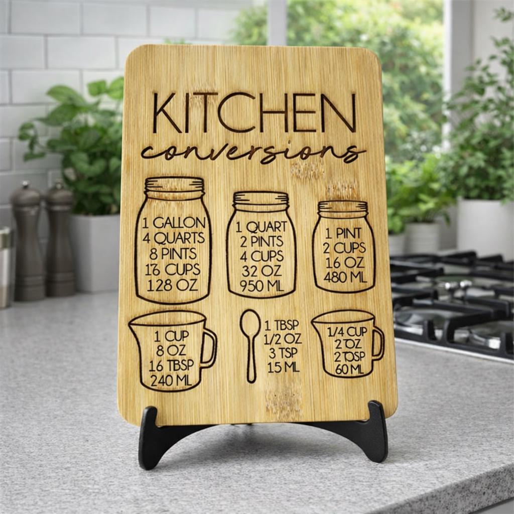 Cooking Conversion Board Engraved Kitchen Conversion Chart, Serving Board, Charcuterie, Cheese ...