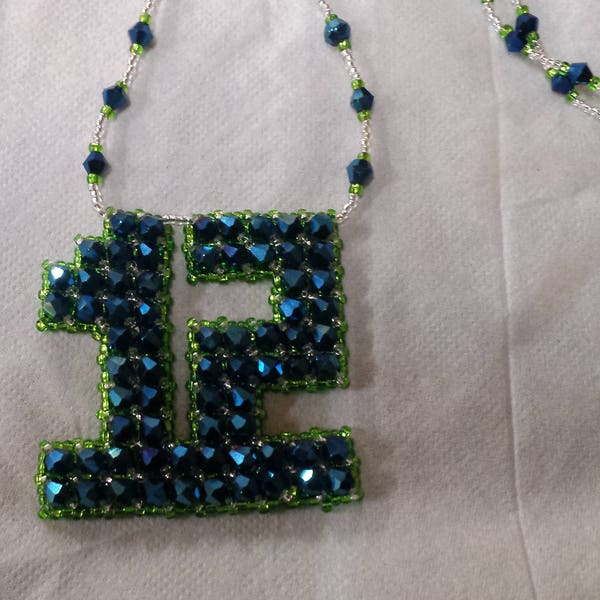 Seahawks 12th Man Crystal Necklace