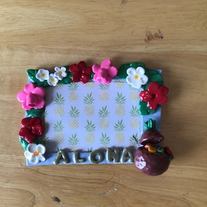 Polymer Clay Tropical Refrigerator Magnet Picture Frame