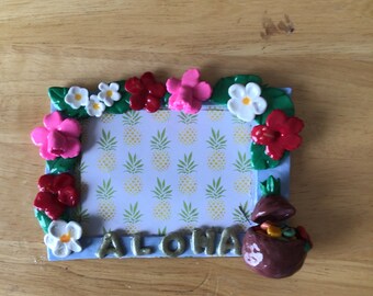 Polymer Clay Tropical Refrigerator Magnet Picture Frame