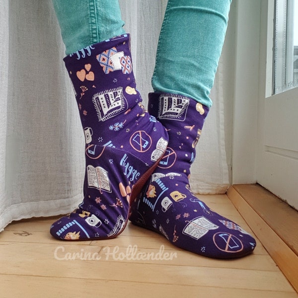 Canmore Cuddle Boots PDF sewing pattern, for KNIT FABRICS, ankle/mid/knee height slippers, with or without zipper, adult sizes