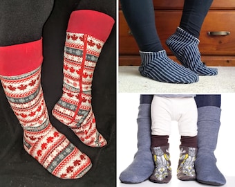 Botas de chinelo Rocky Mountain padrão de costura PDF, para TECIDOS, altura do tornozelo/médio/joelho, com ou sem zíper, para adultos