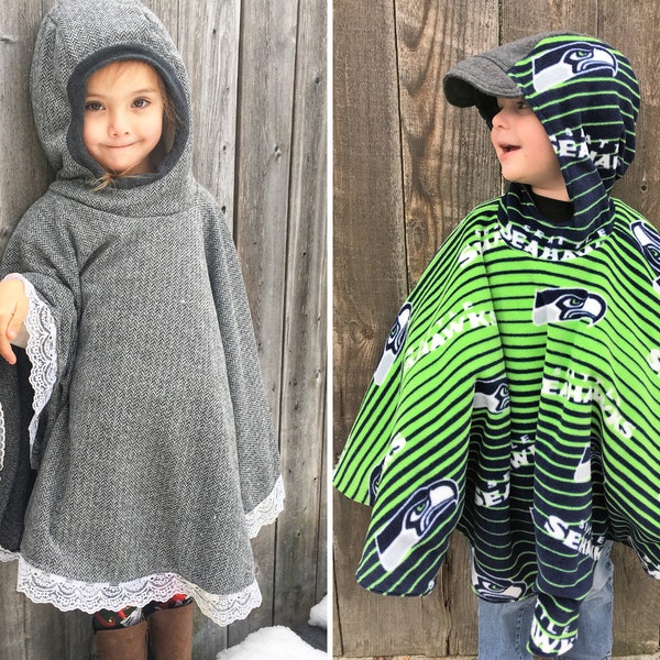 Snuggle Bunny Poncho PDF sewing pattern, car seat poncho, for babies toddlers and kids