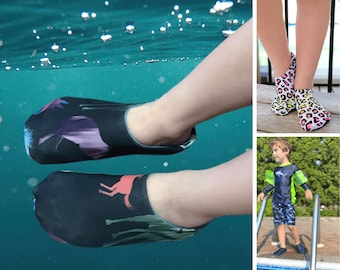 Molde em PDF para costura de sapatos de natação Havre, sapatos de piscina ou praia para bebês e crianças.