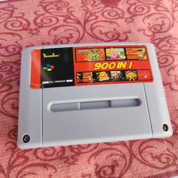 Cartuccia di gioco Super 900 in 1 a 16 bit per Super Nintendo SNES Multi Cart PAL