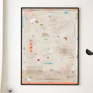 Large Beige colorful Abstract Painting print Neutral Abstract art Minimalist Abstract Modern textured pastel multicolor large wall art gift