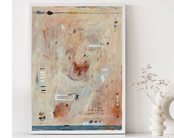 Original Abstract Painting Neutral Abstract Art Beige and Rust Painting Earth Tones Wall Art Modern Minimalist Painting One of a kind art