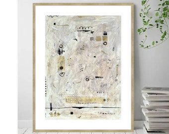 Original Abstract painting Neutral Beige Abstract art Minimalist painting Modern Abstract painting Mixed Media Art Small abstract painting