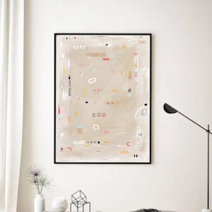 Original Abstract painting print Large Beige multicolor minimalist abstract art Modern pastel neutral abstract art Trendy aesthetic gift
