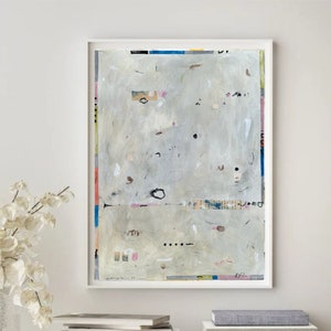 Original abstract painting neutral wall art colourful abstract painting on paper