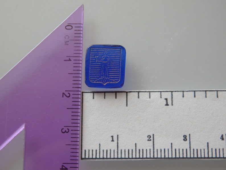 Vulcan Or Hephaestus Cobalt Venetian Glass Intaglio Rectangular Tassie Cameo Grand Tour Intaglio Loose Unset liamonte Intaglios Jewelry Beauty Jewelry Making Beading Issho Ueno Com