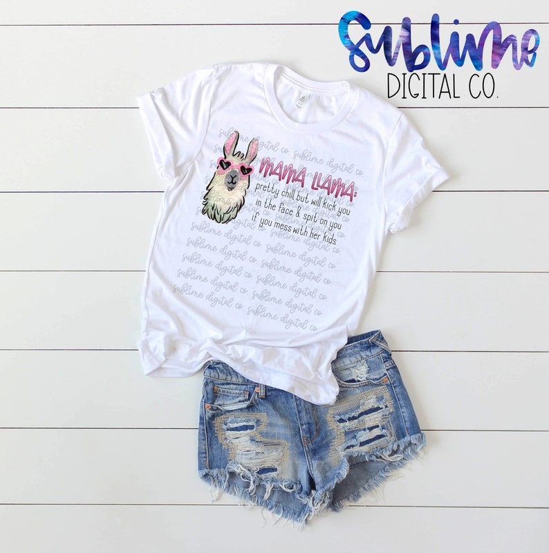 Mama Llama Instant Download Sublimation Design | Etsy
