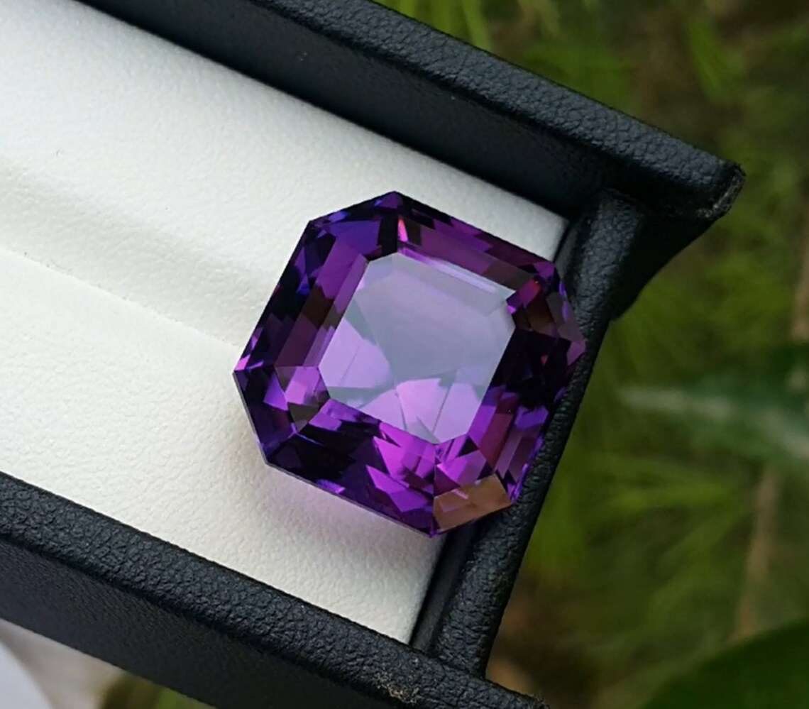 Amethyst 31.40 Carats Natural Top Color Fancy Cut Amethyst Etsy