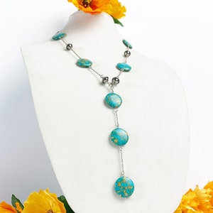 Mosaico Howlite turquesa y collar boho chic joyería | Etsy