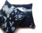 Shibori Pillow, Shibori Cushion, Denim Pillow, Denim Cushion, Pillow with piping, Cushion with piping, Covered buttons and Fastenings