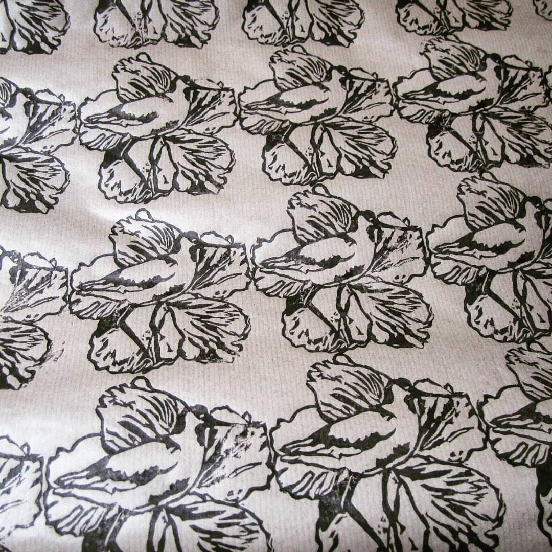 Hand Pulled Print Paper Block Print Art Wrapping Paper of a Etsy