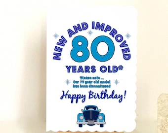 Handmade 80th, 85th, 90th, 95th, 100th  Birthday Card NEW AND IMPROVED Model Greetings Card