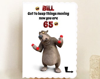 Handmade Personalised 65th Birthday Card - Got to Keep Things Moving! - hilarious leg pull card for a significant birthday!