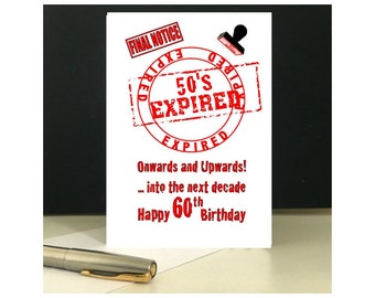 Funny 60th Birthday Cards Printable Cat 60 Birthday Card | Etsy