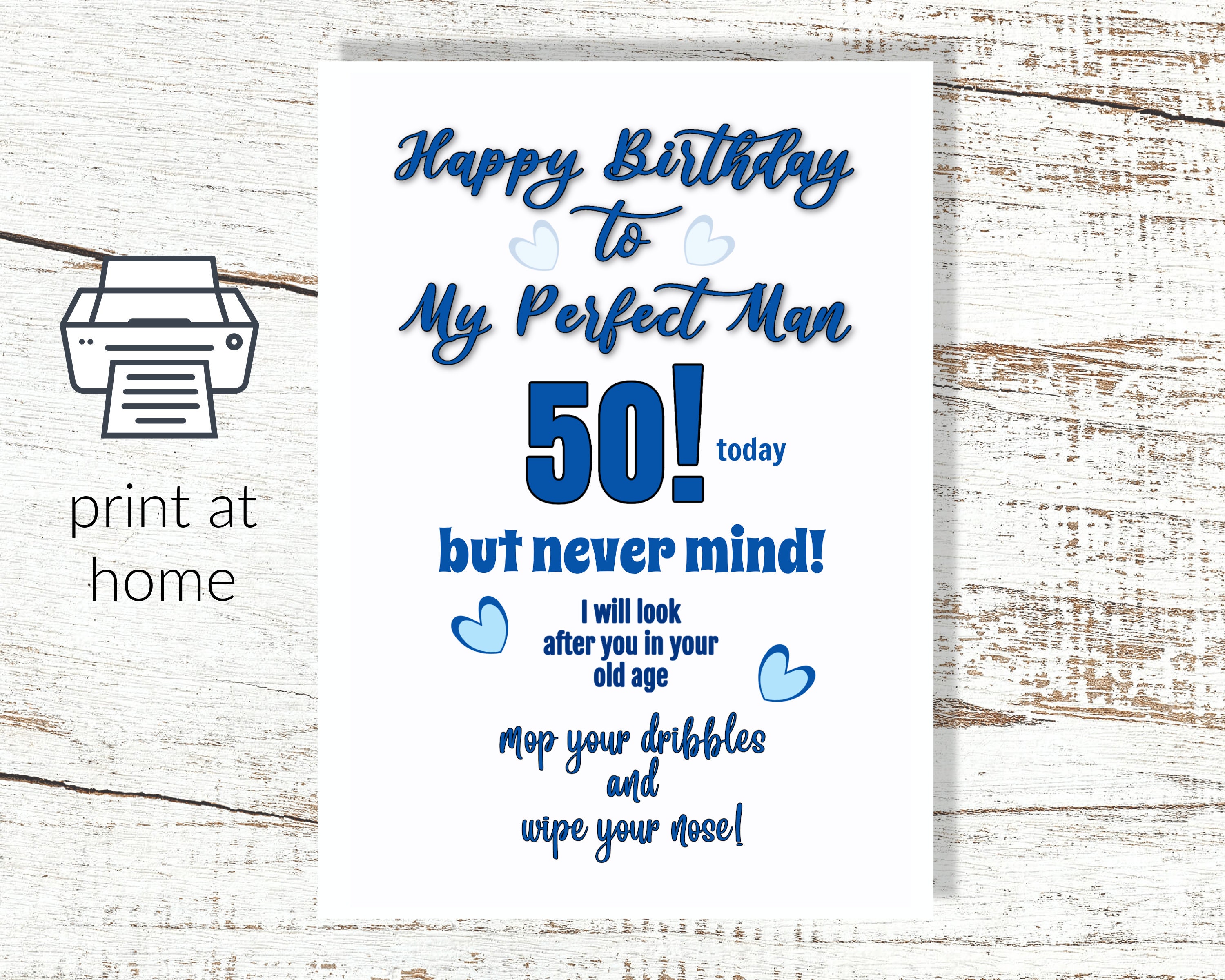 Instant Download and Print at Home 50th Birthday Greetings - Etsy instant-download-and-print-at-home-50th-birthday-greetings-etsy